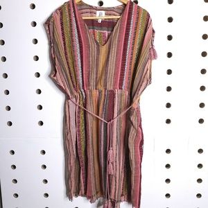 EUC Anthropologie dRA LA Tunic Tassel Stripe Dress